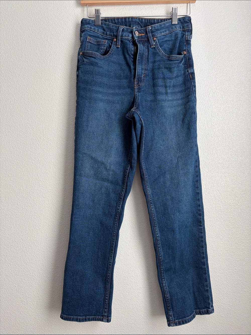 Classic Women’s Blue Denim Jeans - ankle Straight Fit